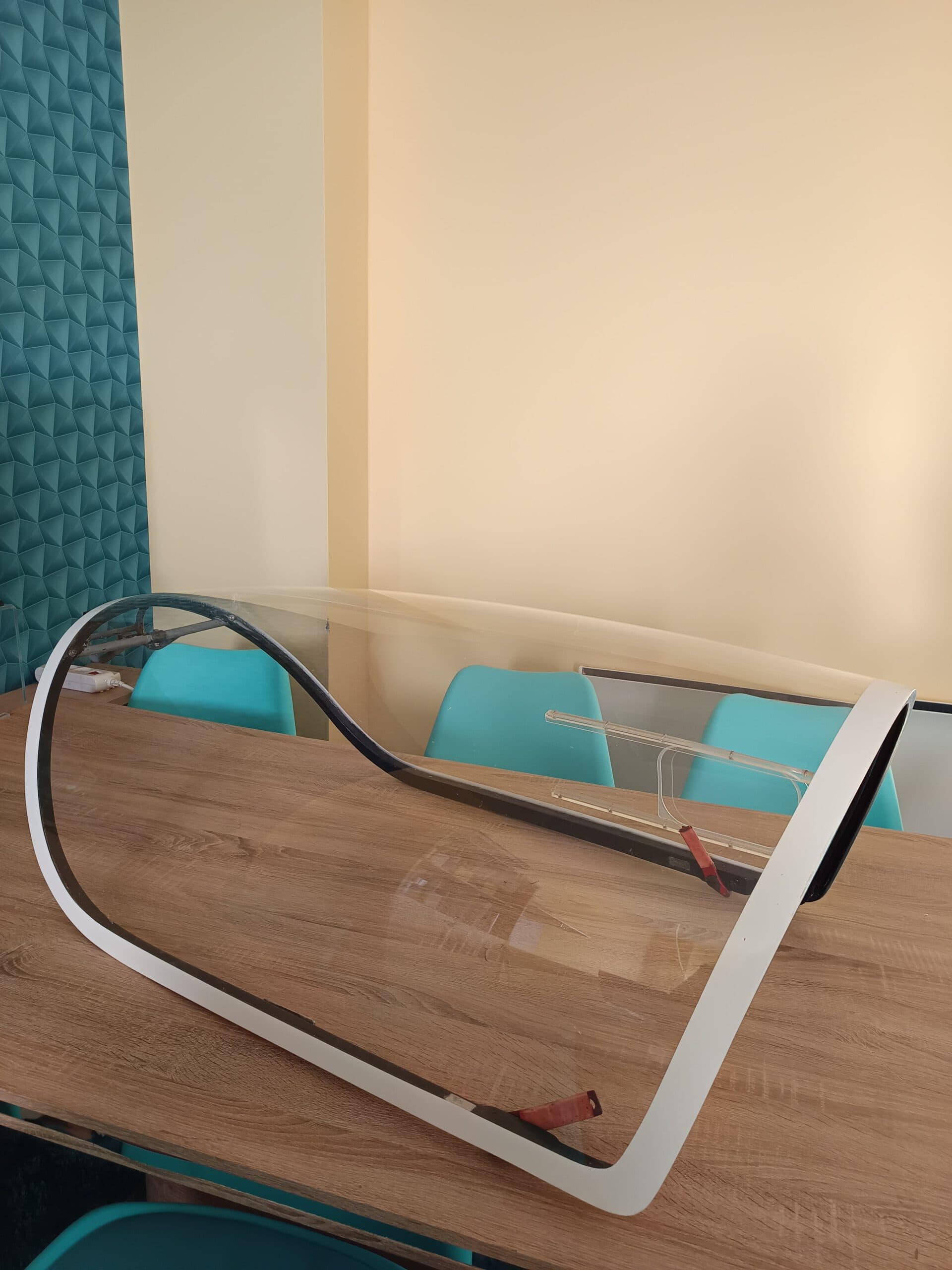 Custom bent acrylic windshield